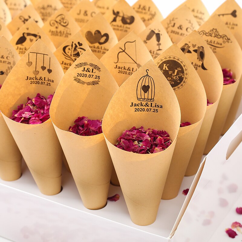 Egyedi Esküvői Konfetti Kúpok Feestigo Szárított Rózsaszirmok Biológiailag Lebomló Természetes És Parti Dekorációhoz