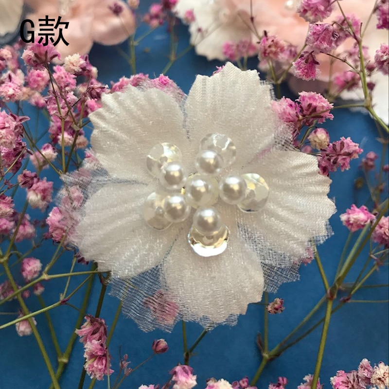 Többszínű Gyöngyös Virág Varrni Csipke Tapasz Esküvői Ékszer Kiegészítők Ruhadekoráció Barkács 3D Applikáció