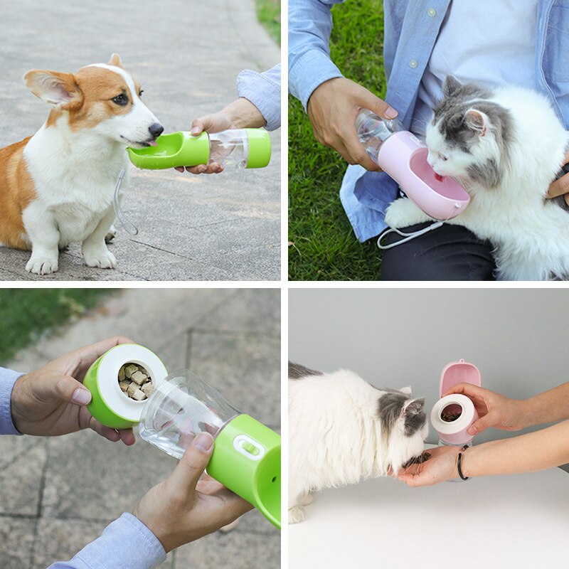 Portable Dog Water Bottle Pet Ivóvíz Adagoló Bowl Outdoor Travel Alkohol Kutya Itató Háziállatok Víz