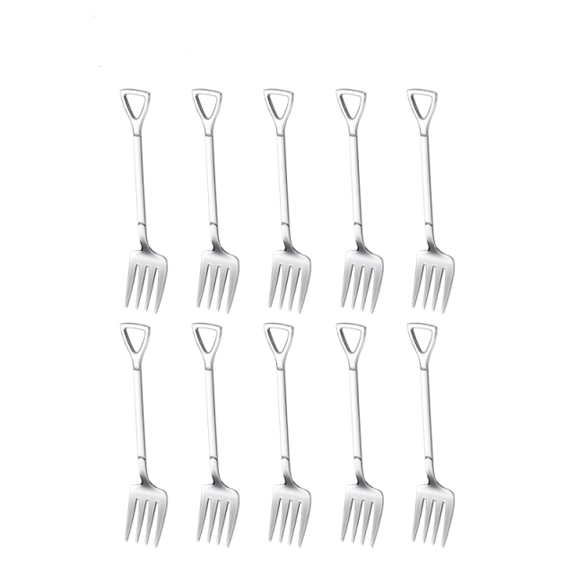 10Pcs Silver fork