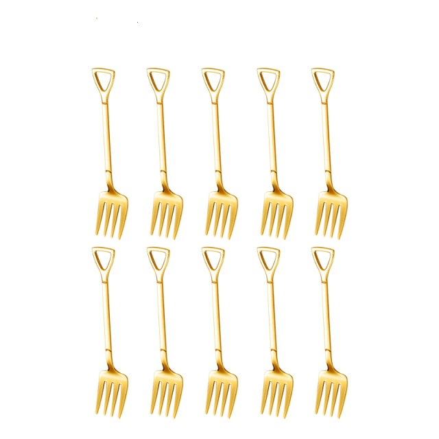 10Pcs Gold fork