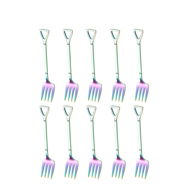 10Pcs Rainbow fork