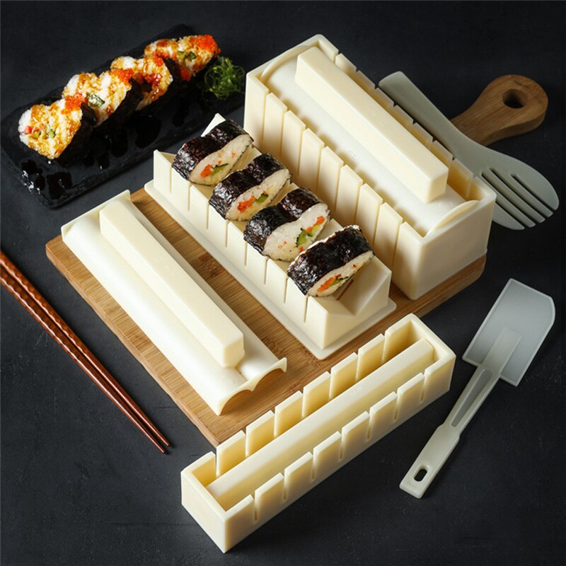 10Pcs/Set Sushi Maker Equipment Kit,Japanese Rice Ball Cake Roll