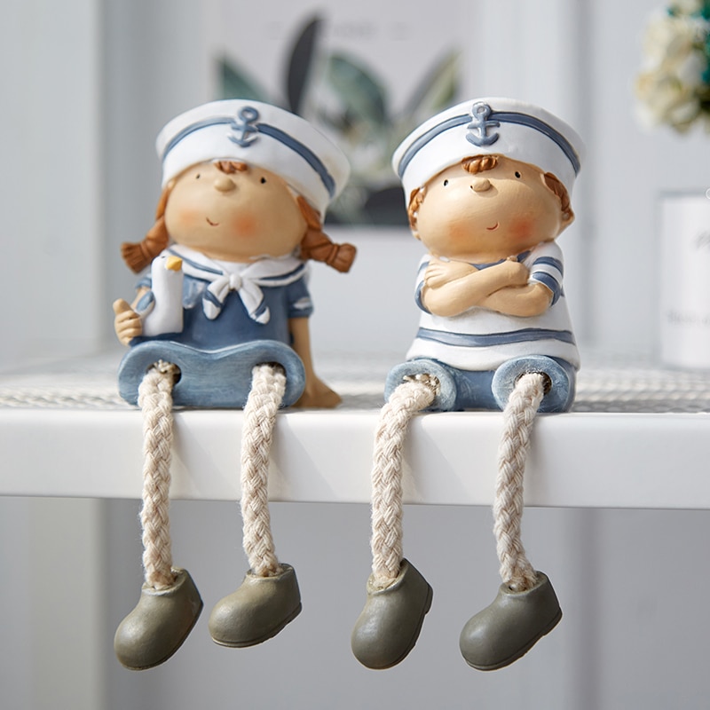 2pcs-set-Mediterranean-Style-Creative-Wall-Hanging-Foot-Doll-Resin-Crafts-Hanging-Leg-Doll-Elf-Doll-2 2Db / Készlet Mediterrán Stílusú Kreatív Fali Akasztós - Image 4