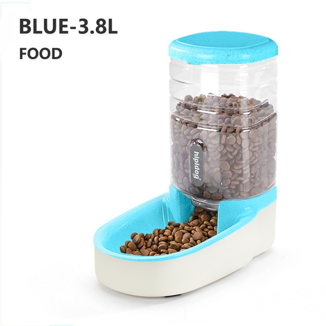 blue food feeder