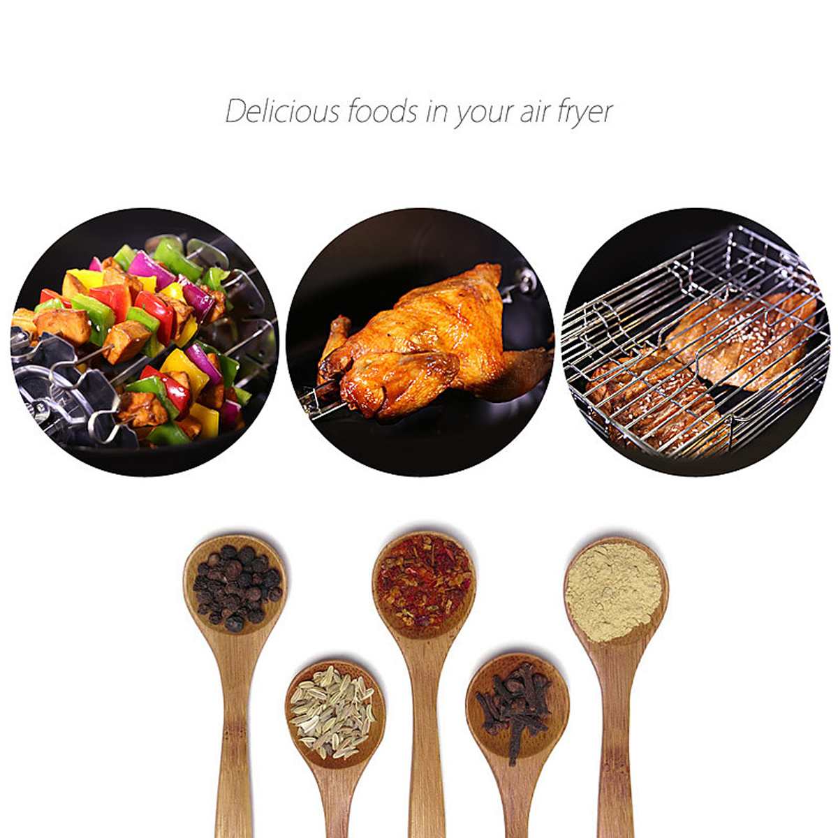 / 8X Légsütő Tartozékok 5.2-6.8Qt Sütés Basket Pizza Plate Grill Pot Konyha Főzés Tools - Image 6