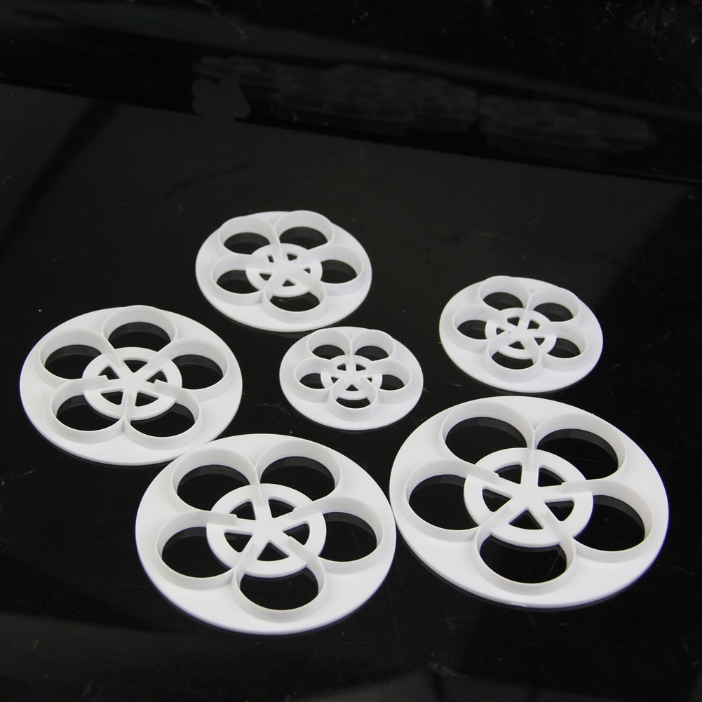 6 Cái / Bộ Hoa Hồng Bánh Kẹo Đường Thủ Công Di Động Trang Trí Quy Khuôn Cao Su Dán Dụng Cụ Cắt - Image 5