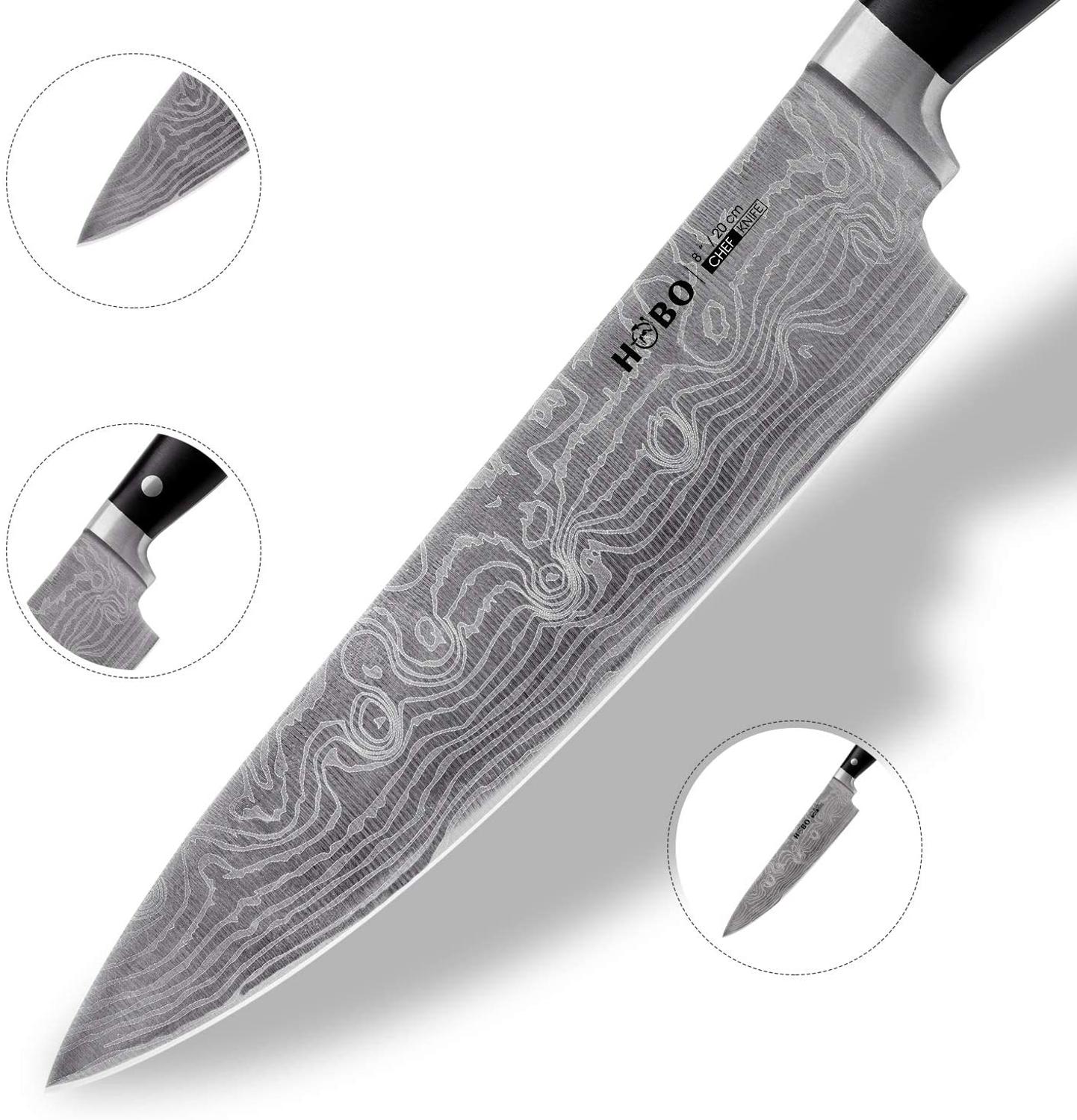 Bộ 5 Dao Nhà Bếp Damaszkusz Chuyên Nghiệp Giả Đầu Khộ Dày Bánh Ti M In - Image 4