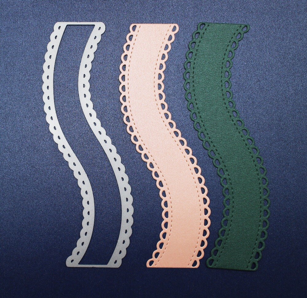 Võng En Stempel Set Letters Matrijzen Voor Papieren Kaart Ambachten Gebogen Golf Grens Sterven Scrapbooking - Image 4