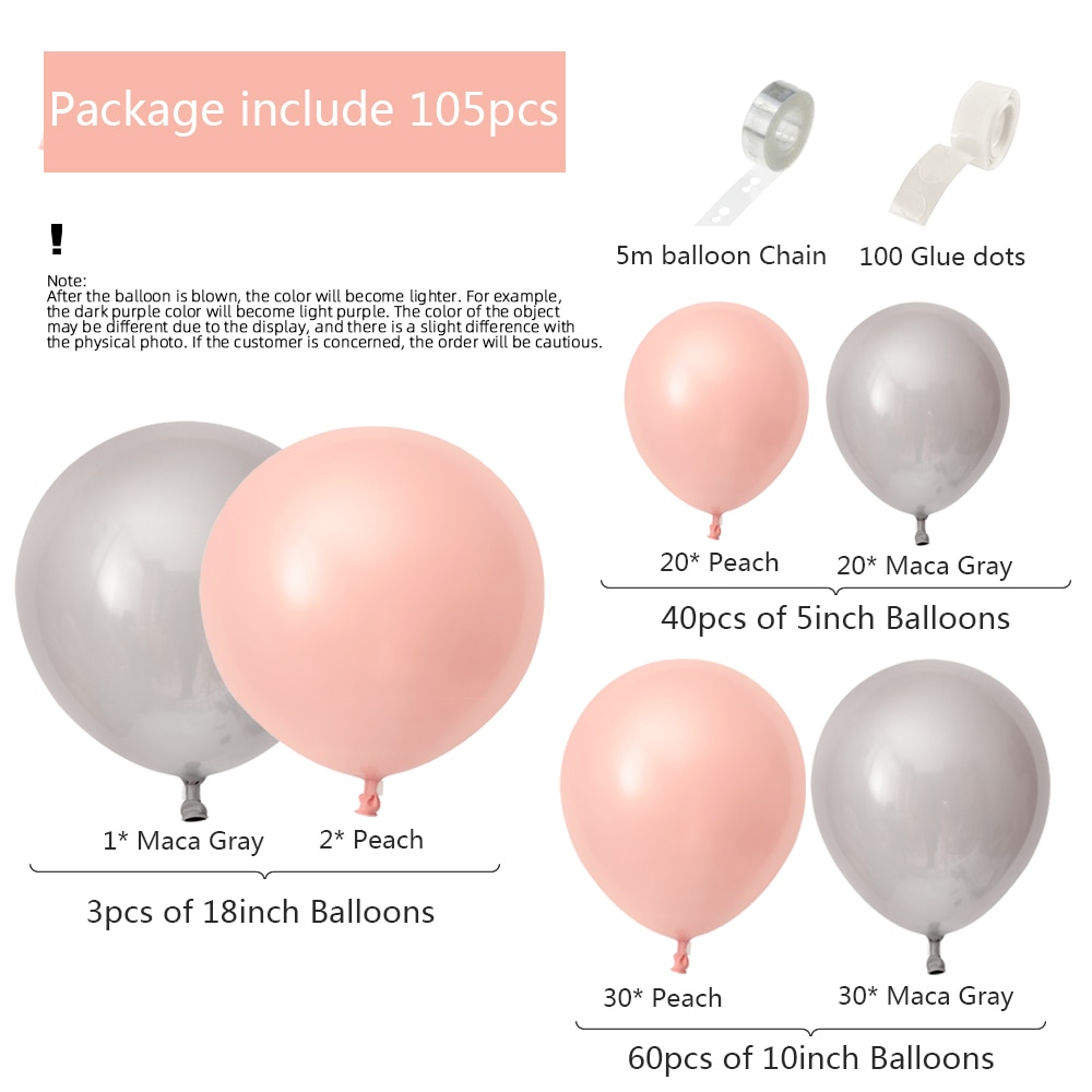 Morandi Színes Léggömb Lánc Szett Születésnapi Party Esküvői Dekorációs Kellékek Macaron Kombináció - Image 6