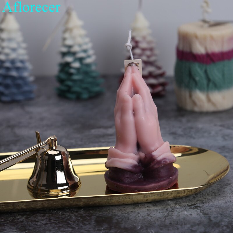 Imádkozó Kézi Szilikon Penész Barkács Vakolat Autó Dekorációhoz Gyertya Formák Méhviasz Forma - Image 3