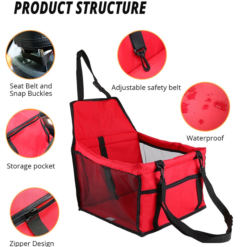 Travel Kutyakocsi Üléshuzat Macska Összecsukható Lélegző Háló Biztonságos Függőágy Kisállat Szállító Táska Macskák Számára Kutyák Kosár - Image 4