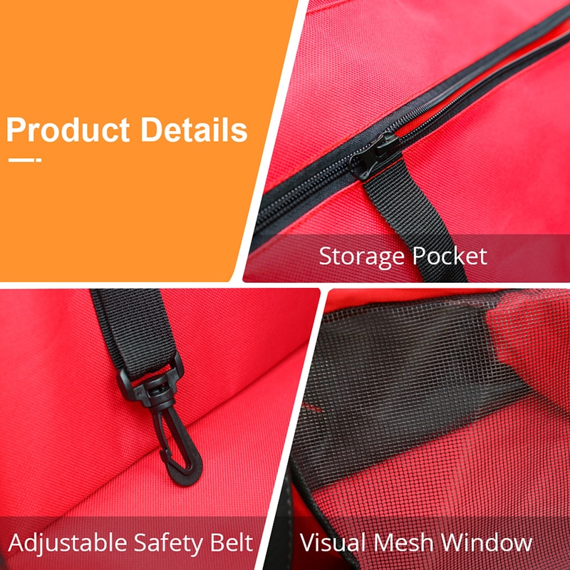 Travel Kutyakocsi Üléshuzat Macska Összecsukható Lélegző Háló Biztonságos Függőágy Kisállat Szállító Táska Macskák Számára Kutyák Kosár - Image 6