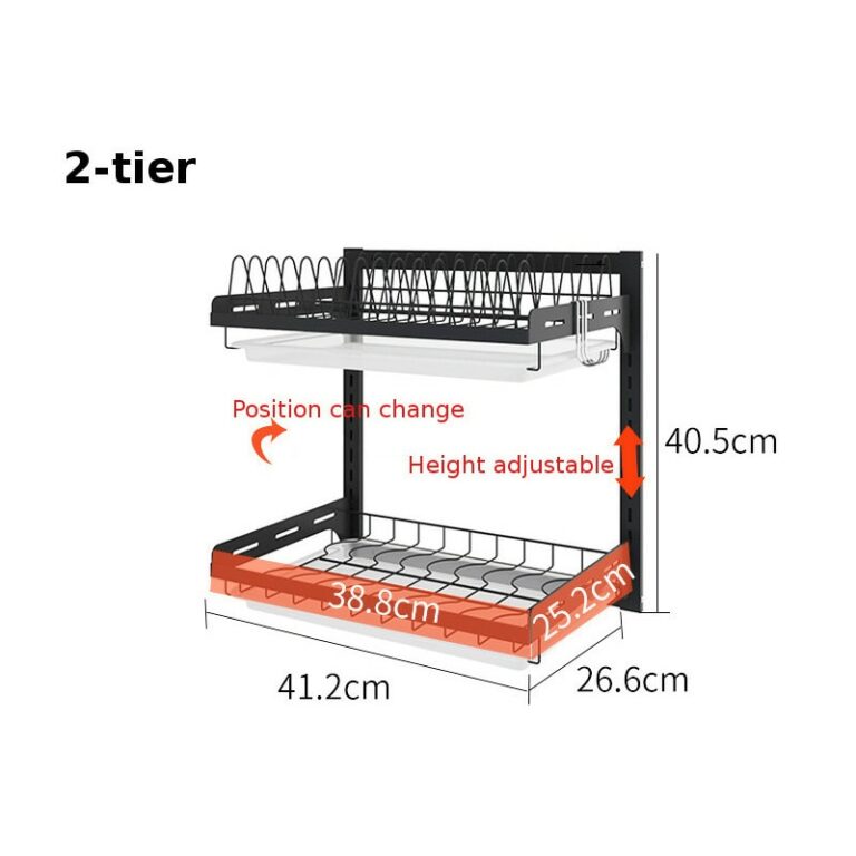 Rozsdamentes Acél Konyhai Edény Állvány Asztali Lemez Evőeszközök Csésze Fal Szárító Mount Szervező Tároló Tartó - Image 5