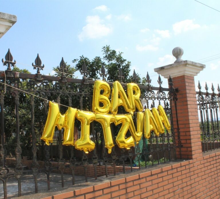 Bat Mitzvah Party Dekoráció Vörös Arany Ezüst Léggömb Banner Photo Booth - Image 3