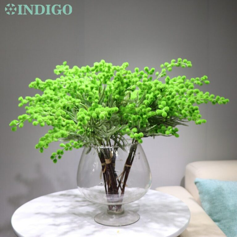 Indigo - 20 Adet Küçük Boy Mimosa Buket Noel Dekorasyon Japon Kiraz Düğün Yapay Çiçek Olay İç Trim - Image 3
