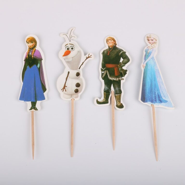 24Db Elsa Anna Cupcake Toppers Válogatja A Lányok Gyerekeit Születésnapi Party Dekoráció Gyerekek Hercegnő Esküvői - Image 3