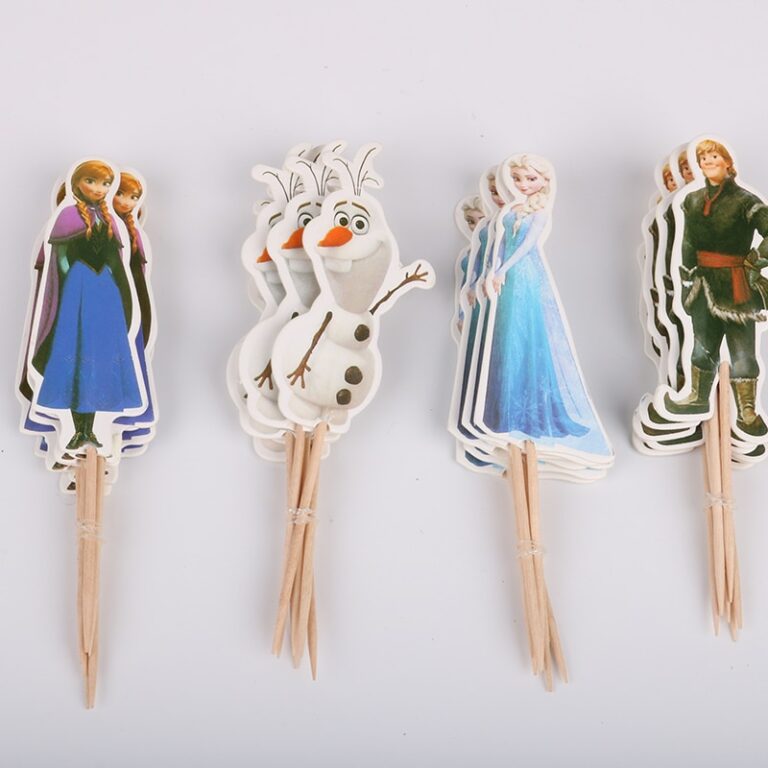 24Db Elsa Anna Cupcake Toppers Válogatja A Lányok Gyerekeit Születésnapi Party Dekoráció Gyerekek Hercegnő Esküvői - Image 2