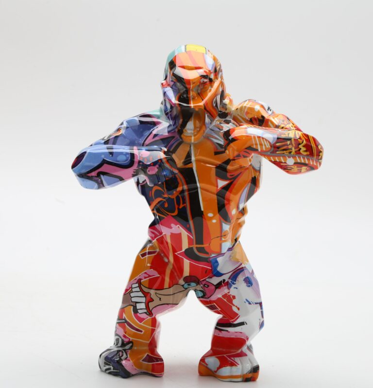 Színes Majom Orangután Kong Szoba Terem Díszítés Gorilla Szobor Geometriai Gyanta Modern Születésnapi Ajándék Esküvőre - Image 3