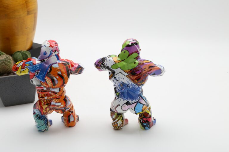 Színes Majom Orangután Kong Szoba Terem Díszítés Gorilla Szobor Geometriai Gyanta Modern Születésnapi Ajándék Esküvőre - Image 5