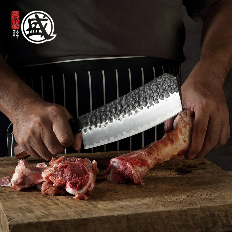 Mitsumoto Sakari 3 Rétegű Hitachi 12Cr15Mov Acél Konyhai Csont Aprító Konyhakés Kemping Túlélőkés Rózsafa Fogantyú - Image 3