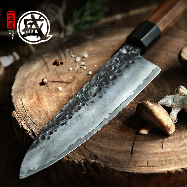 Mitsumoto Sakari 8,5 Hüvelykes Gyuto Kés Magas Szén-Dioxid-Tartalmú Acél Főzőeszközök Japán Kézműves Szakács Fa Nyél Fából Készült Box - Image 2