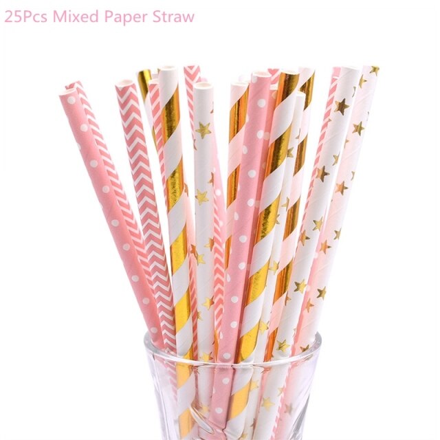 25pcs mix straws