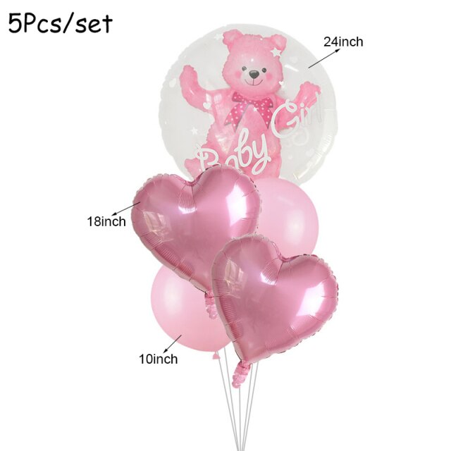 5pcs pink balloons