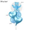 5pcs blue balloons