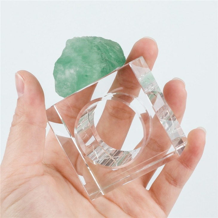 4Db/Set Természetes Zöld Liszt Szalvéta Gyűrűk Tartók Kövek Nyers Ásványi Anyagok Otthoni Dekoráció Esküvői Parti Szervező