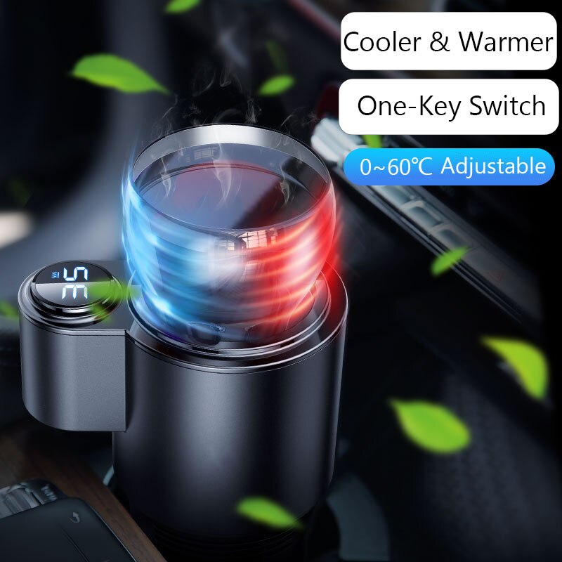 12 V -Os Autófűtő Csésze Smart Touch Lcd Kijelző Thermos Vizes Palack Elektromos Hűtőhűtő Kóla Ital Sör Tej Kávé