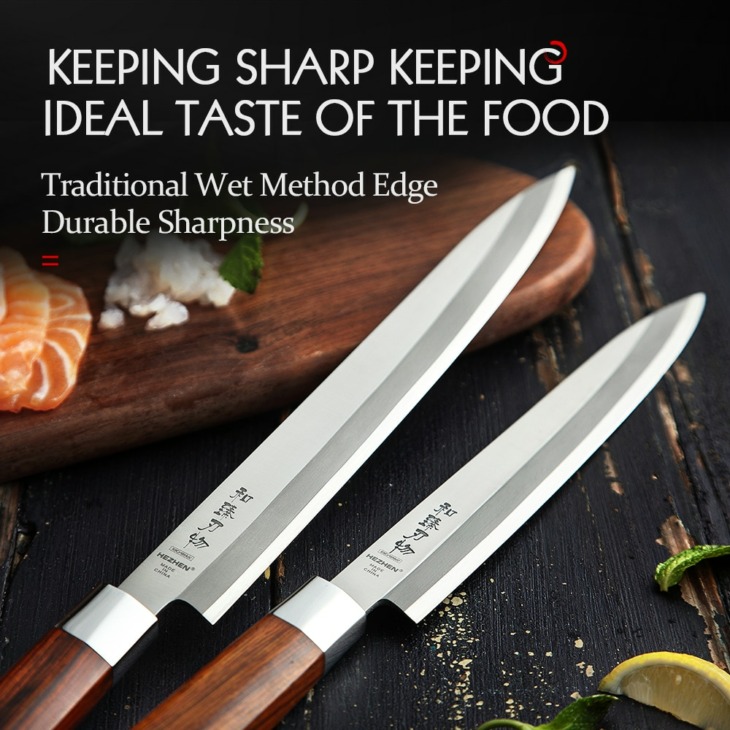 Hezhen 240 270 300 Mm -Es Sushi Kés Rozsdamentes Acél Kiváló Minőségű Pro Fish Fillet Knife Lazac Sushi Knife Konyha Kés