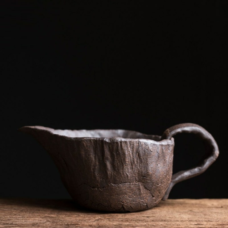 Japán Stílusú Művészeti Retro Kőedény Tisztességes Kupa Minimalista Otthoni Iroda Nagy Kapacitású Tea Adagoló Szűrő Csésze Tea Készlet