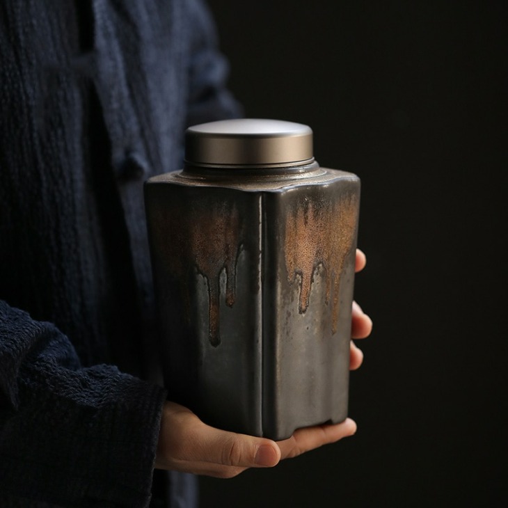 Tangpin Japán Kerámia Tea Caddies Porcelán Teakanál A Teához