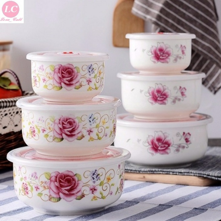 Tureens-Fresh-keeping-Bowl-Sealing-Cover-With-Hole-Dinnerware-Food-Storage-Tableware-3PCS-set Tureens Friss Tartó Tál Tömítőborítás Lyukú Étkészlet Ételek Tárolóasztal 3Db Készlet - Image 1