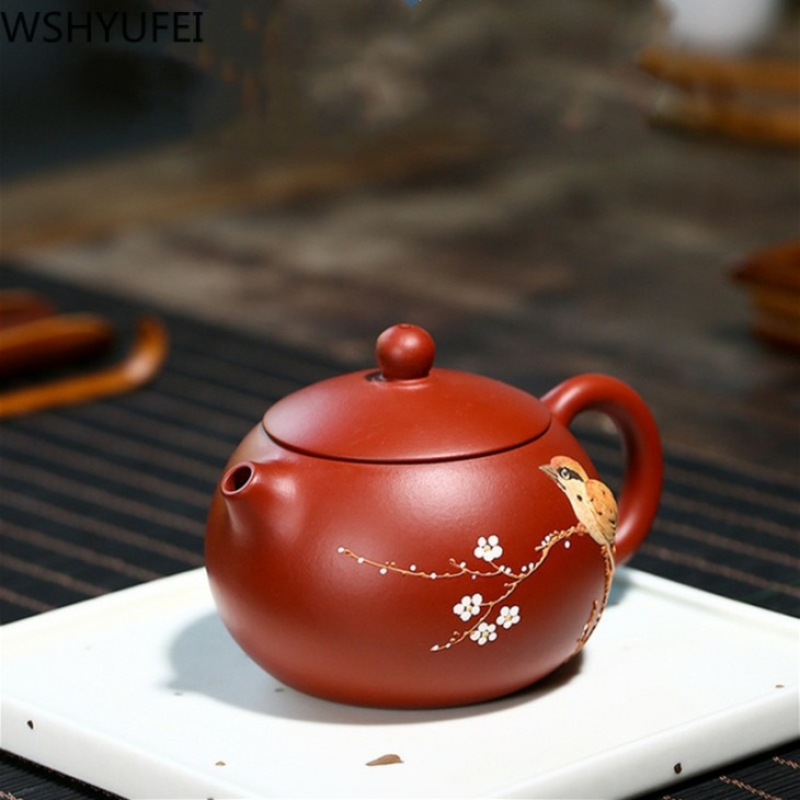 Yixing Tea Edény Lila Agyagszűrő Xishi Teáskanna Kézzel Készített Szépségű Vízforraló Teakészlet Testreszabott Ajándékok Hiteles Nyakkendő Guanyin Puer 210Ml