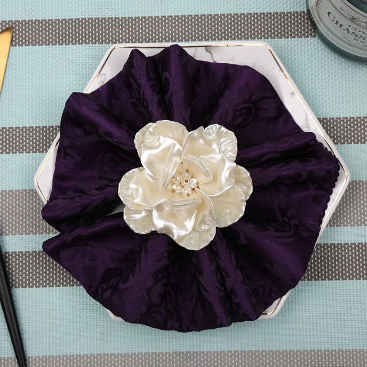 10Db Kreatív Új Kék Virág Szalvéta Csat Kínai Étterem Modell Szoba Szállodai Asztal Ötvözött Szalvéta Csengőnyellok Gyűrűk
