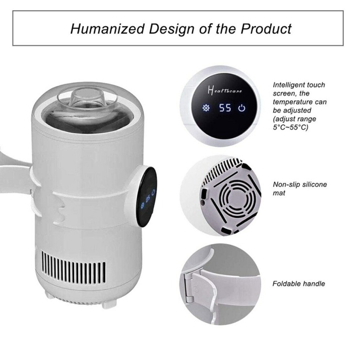 2-In-1 Intelligens Hűtőpohár Gyors Hűtőpohár Sörleve Ital Vízhűtő Melegebb Csésze Érintőképernyővel Ellátott Autó Fűtő Csésze
