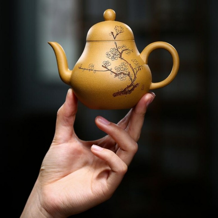Hiteles Yixing Lila Agyag Teáskanna Nyers Érc Sár Kézzel Készített Tea Edény Utazás Kényelmes Teakészlet Háztartási Ivóeszközök 200Ml