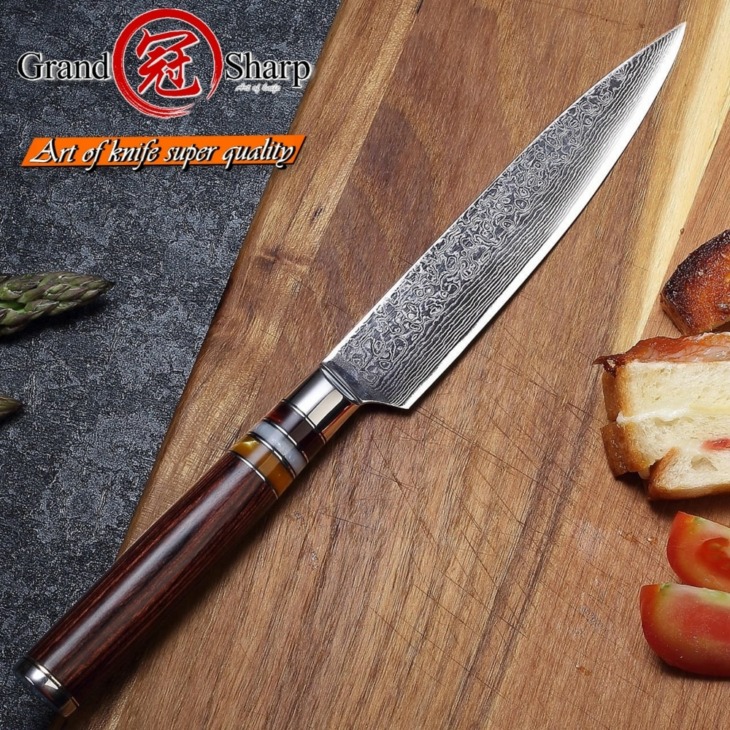 Grandsharp Damaszkusz Konyha Kés 4 Dcs Chef Knife Nakiri Szeletelése Hazai Főző Eszközök Vg10 Japán Rozsdamentes Acél