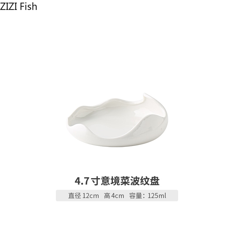 Japán Fehér Kerámia Tányér Szabálytalan Főétel Steak Evőeszközök Otthoni Étterem Konyhai Ételek Dekoráció Asztali Tányér