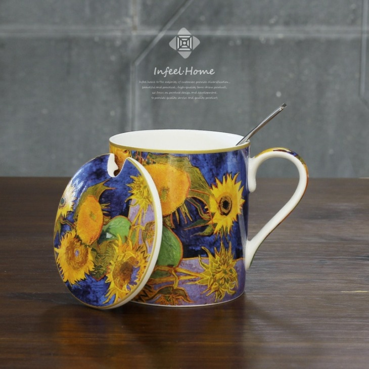 Vladimir Gusev Van Gogh Teáscsésze Kanál Arany Bögre Aranyozott Bögre Kávé Bögre Tej Csésze Aranyozó Porcelán Csésze Aranyozott Kerámia Bögre