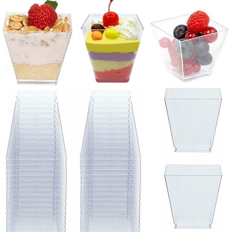 100PCS-60ML-Transparent-Dessert-Cups-Disposable-Dessert-Storage-Cups-Mousse-Cup-For-Jelly-Yogurt-Dessert 100Db 60 Ml Átlátszó Desszert Csészék Eldobható Desszert Tároló Csészék Mousse Csésze Zselés Joghurt Desszerthez - Image 1