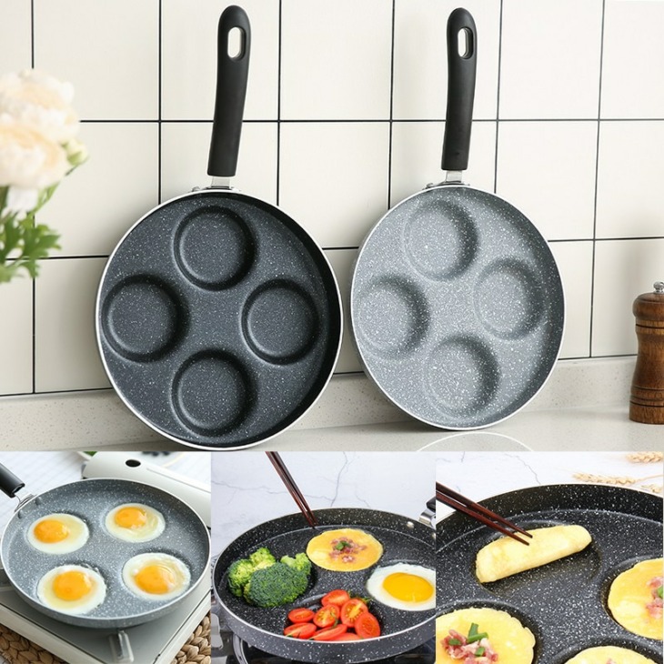 4-Hole-Frying-Pot-Thickened-Omelet-Pan-Non-stick-Egg-Pancake-Steak-Pan-Cooking-Egg-Ham 4 Lyukas Sütő Edény Megvastagodott Omlett Serpenyő Nem Tapadó Tojás Palacsinta Steak Serpenyő Főző Tojás Sonkás - Image 1