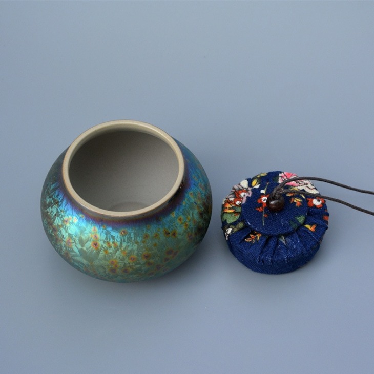 Vintage Többszínű Tea Caddies Mini Kerámia Tároló Dobozok Tealevelek Konténeri Szervező Otthoni Teaház Étkező Tea - Image 2