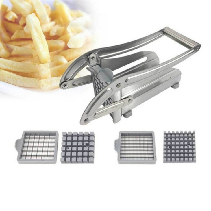 2-Blades-Stainless-Steel-French-Fry-Potato-Cutter-Slicer-Chipper-For-Cucumber-Vegetables-Carrot-Kitchen-Cooking 2 Pengék Rozsdamentes Acél Francia Sült Burgonyavágó Szeletelő Olcsó Uborka Zöldségek Sárgarépa Konyhai Főzési Szerszámok - Image 1