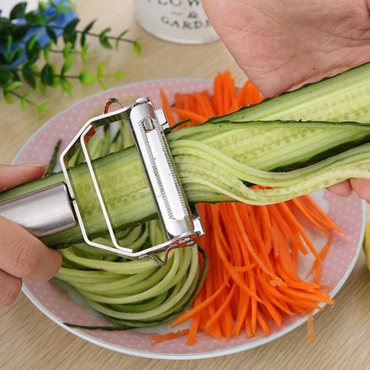 Stainless-Steel-Peeler-Vegetable-Cucumber-Carrot-Fruit-Potato-Double-Planing-Grater-Planing-Kitchen-Accessories-kitchen-gadget Rozsdamentes Acél Hámozó Zöldség Uborka Sárgarépa Gyümölcs Burgonya Dupla Tervezés Reszelőterem Konyhai Kiegészítők Konyhai Eszköz - Image 1