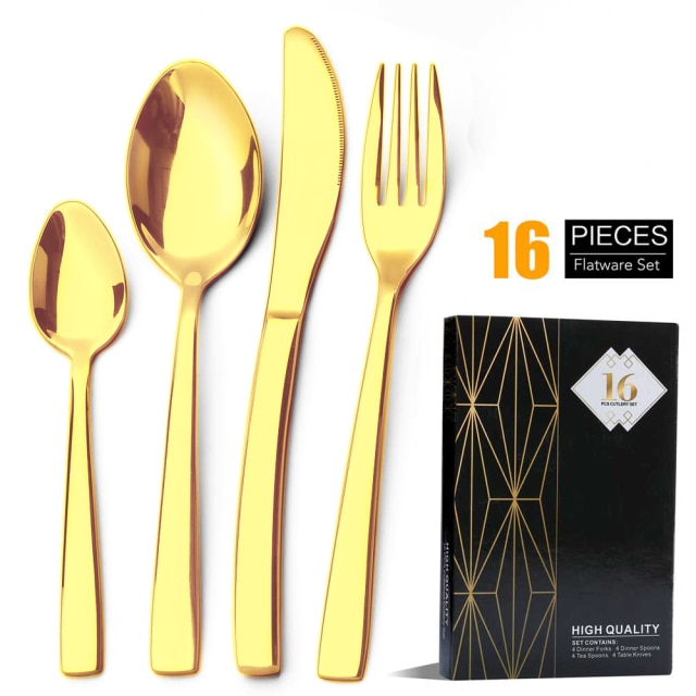 Gold cutlery set