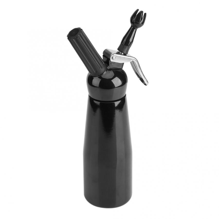 500mL-Black-Aluminum-Whipped-Dessert-Cream-Butter-Dispenser-Whipper-Foam-Maker 500 Ml Fekete Alumínium Felvert Desszert Krém Vaj Adagoló Whipper Habkészítő - Image 1