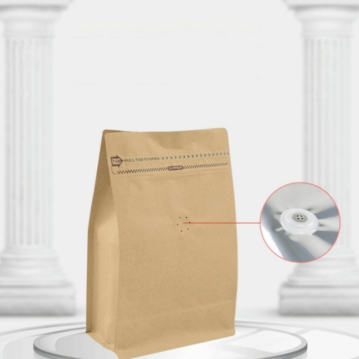 50pcs-lot-Kraft-Paper-Coffee-Valve-Ziplock-Bag-Stand-up-Foil-Coffee-Beans-Packaging-Storage-Bags 50Db/Tétel Kraft Papírkávé-Szelep Ziplock Táska Stand-Up Fólia Kávébab Csomagoló Táskák - Image 1